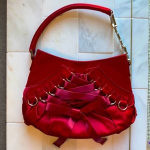 Christian DIOR silk mini saddle purse